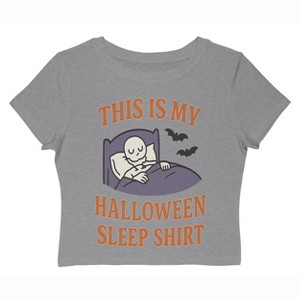 Rerun Island Women Halloween Sleep Shirt Skeleton Short Sleeve Graphic Cotton Baby Tee - 1 of 4