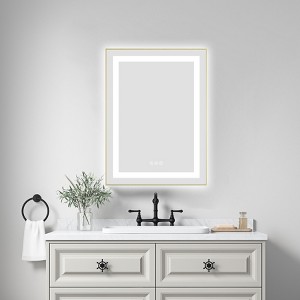 Sapphtopaz Bathroom Wall Mirror,Vanity Mirror with Metal Frame, Wall Mounted Bathroom Mirrors Anti-Fog for Over Sink,Bedroom,Entryway,Living Room - 1 of 4