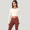 Anna-Kaci Active Women's Off Shoulder Long Sleeve Activewear Crop Top with Streamlined Fit and Lightweight Stretch Fabric - 3 of 4