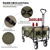HTUTWOO Collapsible Wagon Cart, Beach Folding Utility Cart, Duty 360 lbs, Utility Wagon Grocery Cart, for Camping Shopping Sports Gardeing Fishing - 3 of 4