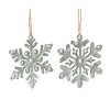 Transpac Metal 5 in. Silver Christmas Dimensional Die Cut Snowflake Ornament Set of 2 - 2 of 4