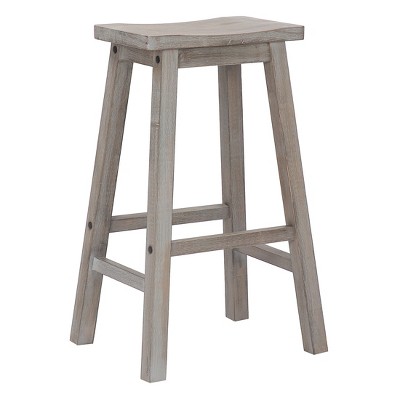WestinTrends 29" Saddle Seat Solid Wood Kitchen Bar Stool Chair (Set of 2)
