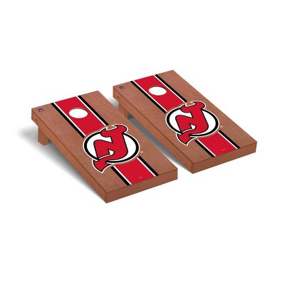 NHL New Jersey Devils Premium Cornhole Board Rosewood Stripe Version