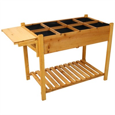 YONWAY Wooden Raised Garden Bed, Wood Outdoor Garden Raised Planter Box with Legs for Vegetables, Backyard, Patio
