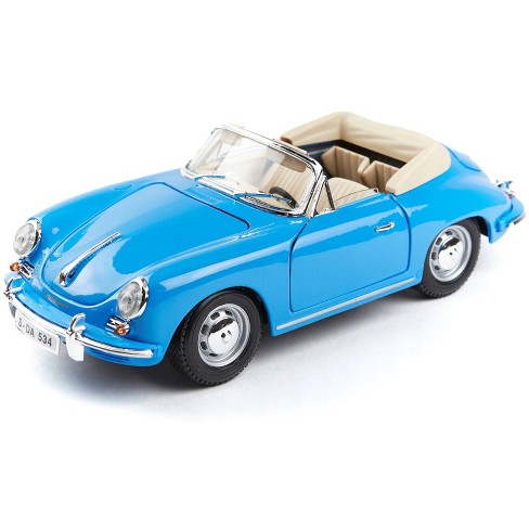 1961 Porsche 356B Convertible Blue 1/18 Diecast Car Model by Bburago