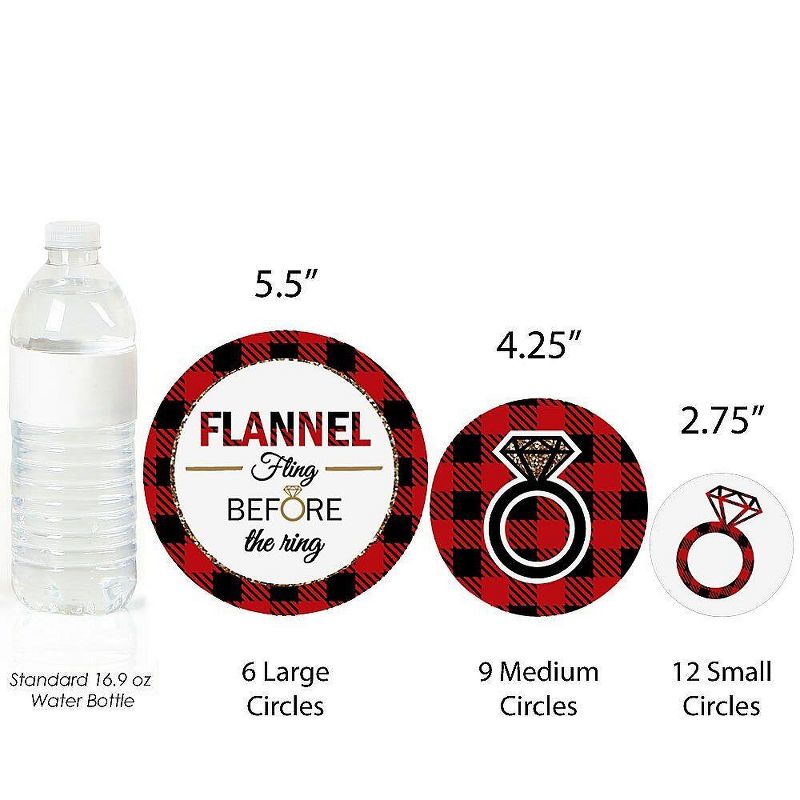 Big Dot of Happiness Flannel Fling Before the Ring - Buffalo Plaid Party Giant Circle Confetti - Bachelorette Party Décor - Large Confetti 27 Count, 3 of 8