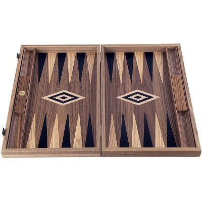 We Games Luxury Walnut Tree-trunk Backgammon Set - 19 Inches