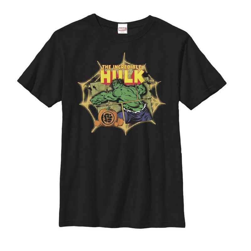 Boy's Marvel Halloween Hulk Web T-Shirt, 1 of 5