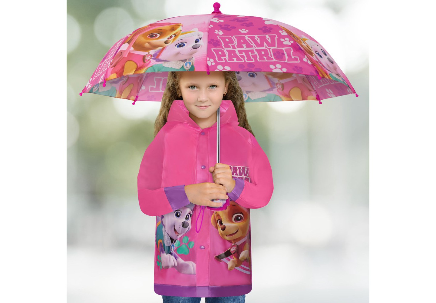 Nickelodeon Paw Patrol Girl’s Raincoat and Umbrella Set, Toddlers Ages 2-3 (Dark Pink), цвет: Тёмный розовый — фото 2