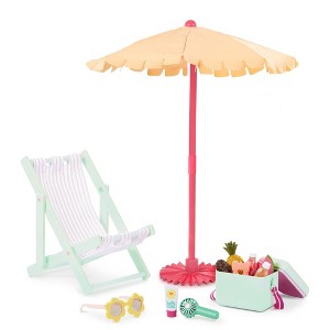 Our Generation Sunny and Cool Patio Set Dollhouse Accessories and Furniture for 18" Dolls - 1 of 4
