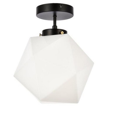 Modern Black and White Glass LED Flush Mount Light