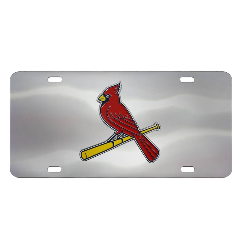 MLB St. Louis Cardinals Stainless Steel Metal License Plate, 1 of 4