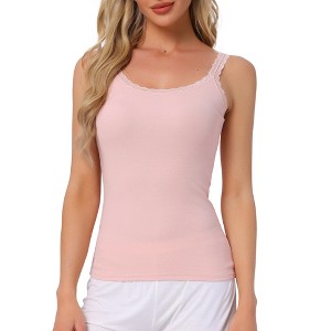 INSPIRE CHIC Women's Lace Soft Cotton Pajamas Tank Tops - 1 of 4