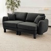 2-Seater Loveseat Sofa with Pillows, Sofa with Shell-Shaped Armrests and Cylindrical Legs, Boucle Fabric Sofa with Wood Frame-Coolbibila - 2 of 4