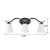 Claxy Farmhouse Black Bathroom Vanity Light Fixture with Milk Glass Shade 3-Light - 2 of 4