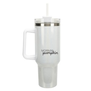 Elanze Designs Mornin' Pumpkin Fall Harvest Season 40 oz. Stainless Steel, Large Water Bottle Coffee Mug, Spill & Leak Resistant, Thermal Travel - 1 of 1