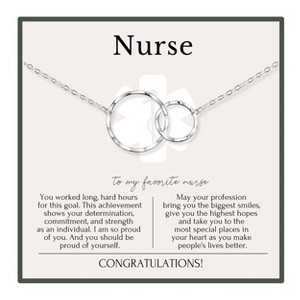 HOPE LOVE SHINE Nurse Graduation gift – 2 Ring Necklace RN School Grad Jewelry Sterling Silver or Gold - 1 of 4