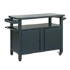 DOMETOUR Grill Cart Outdoor Storage Cabinet with Wheels, Metal BBQ Prep Table for Patio, Kitchen Island, Home Party (Grey) - 2 of 4