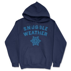 Snuggle Weather Adult Hoodie Funny Cold Winter Cuddle Joke Hooded Sweatshirt - Crazy Dog Hoodie - 1 of 4