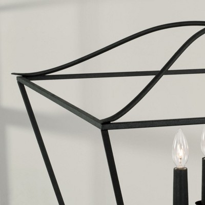 Grady Black Iron 4-Light Pendant with Adjustable Chain
