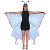Joyfy Women's Halloween Costume Butterfly Wing Cape Shawl with Lace Mask and Black Velvet Antenna Headband for Halloween  Dress Up Party - 3 of 4