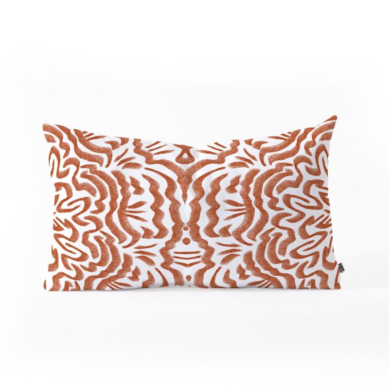 Marta Barragan Camarasa Terracotta strokes pattern Oblong Throw Pillow - Society6, 1 of 3
