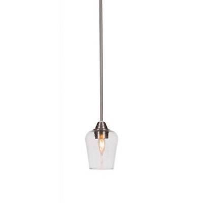 Toltec Lighting Paramount 1 - Light Pendant in  Brushed Nickel with 5" Clear Bubble Shade