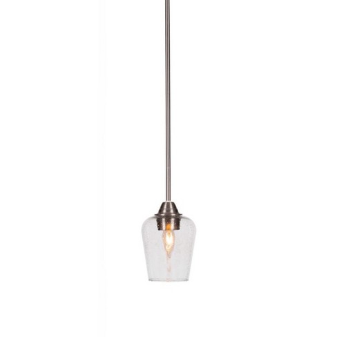 Toltec Lighting Paramount 1 - Light Pendant in  Brushed Nickel with 5" Clear Bubble Shade - image 1 of 1