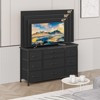 Wide dresser with 10 large drawers, doubles as a 55'' TV stand with power outlet; sturdy metal frame for bedroom, closet, or entryway，Brown. - 4 of 4