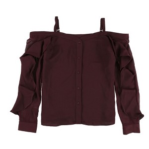 bar III Womens Solid Button Down Blouse - 1 of 2