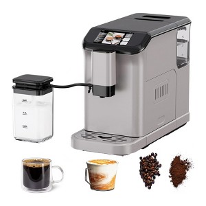 GustoWave 20 BAR Fully Automatic Coffee & Espresso Machine with Grinder, Milk Frother & 1.5L Water Tank, Touch Screen Control - 1 of 4