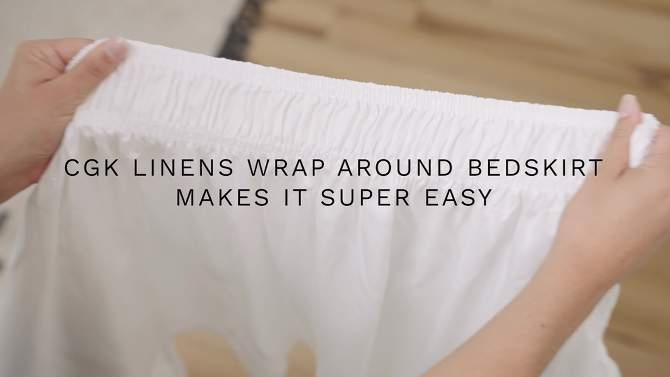 Ruffled Elastic Wrap Around Bedskirt 15 Inch Drop - CGK Linens, 2 of 8, play video