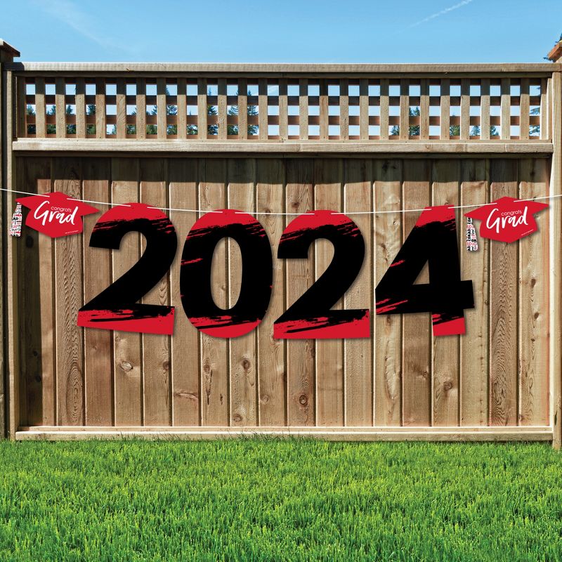 Big Dot of Happiness Red Grad - Best is Yet to Come - Large Red Graduation Party Decorations - 2024 - Outdoor Letter Banner, 1 of 9