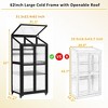 Gulches Black Portable Wood Greenhouse with Planter Stands and Holders, 62" Height Cold Frame with Wheels - 4 of 4