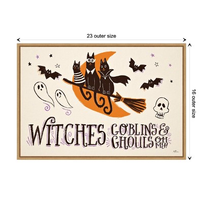 Spooktacular Halloween Canvas Print with Maple Frame