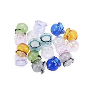 Unique Bargains High Borosilicate Glass 9 Colors Bell Orchid Style Exquisite Design Glass Jellyfish Beads 17x16mm 18 Pack - 1 of 4