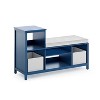 Martha Stewart Kids' Jr. Reading Nook: Kids' Wooden Bedroom Bookshelf, Book Bench and Toy Storage Organizer with Bins - 2 of 4