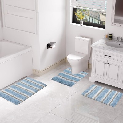 Home Weavers Glamour Collection 100% Polyester Microfiber Bathroom Rug, Non Slip Bath Mat Water Absorbent Soft Microfiber Shaggy Mat Machine Washable