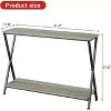 Industrial Narrow Console Table with 2 Shelves, Small Entryway Table with Metal Legs for Hallway, Living Room, Foyer & Office - 2 of 4
