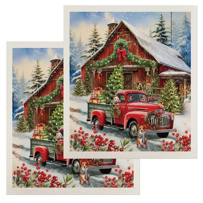 Briarwood Lane Country Christmas Swedish Dishcloth (2-pack)