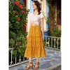 INSPIRE CHIC Women's Floral Elastic Waist Tiered Ruffle Boho Midi Skirts - 2 of 4