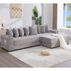 TiramisuBest Modular L Shaped Sofa Corduroy Fabric Sectional Movable Footstool Cup Holders 8 Pillows Side Pocket Bed Mode - 2 of 4