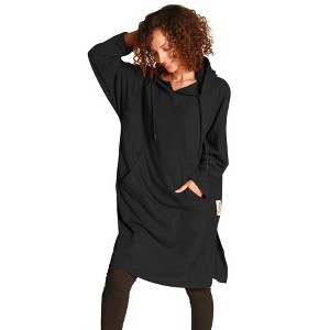 Catalonia Women’s Hoodie Sweatshirt Dress, Casual ¾ Sleeves Pullover Sweater with Kangaroo Pocket, Womens Summer Tops, One Size - 1 of 4