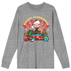 National Lampoon's Christmas Vacation Merry Christmas Women's Heather Gray Crew Neck Long Sleeve Tee - 1 of 3