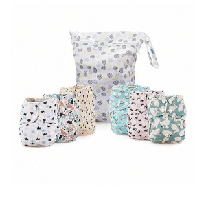 6ct Reusable Cloth Diapers, One Size Adjustable, Washable Soft Absorbent, Waterproof Cover, 4-Layers Microfiber Inserts - Simple Being - 1 of 4