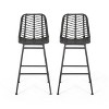 TOAOTBNBOB Wicker Bar Stools with Woven Seat, Minimalist Barstools with Rounded Edges, Durable Bar Chairs for Outdoor Space - 2 of 4