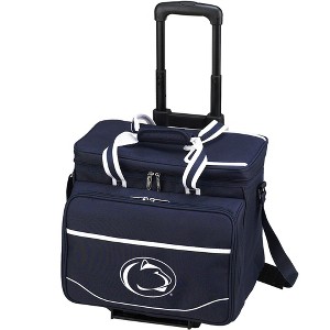 NCAA Penn State Nittany Lions Soft Sided Rolling Cooler with Four Person Picnic Set - 1 of 4