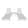 WestinTrends Ashore 2pcs Modern Poly Reclining Chaise Lounge With Wheels plus 1pc side table - 3 of 4