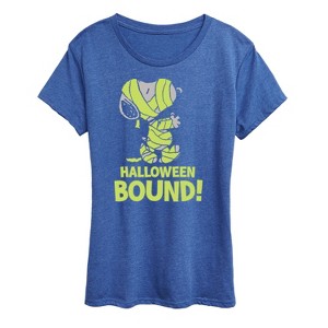 Women's - Peanuts - Halloween Bound Glow In The Dark Short Sleeve Graphic T-Shirt - 1 of 4