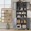 67" Tall Storage Cabinet, Pantry Cabinets with Glass Doors and Adjustable Shelves, Freestanding Kitchen Cupboard for Living Room, Dining Room - 2 of 4